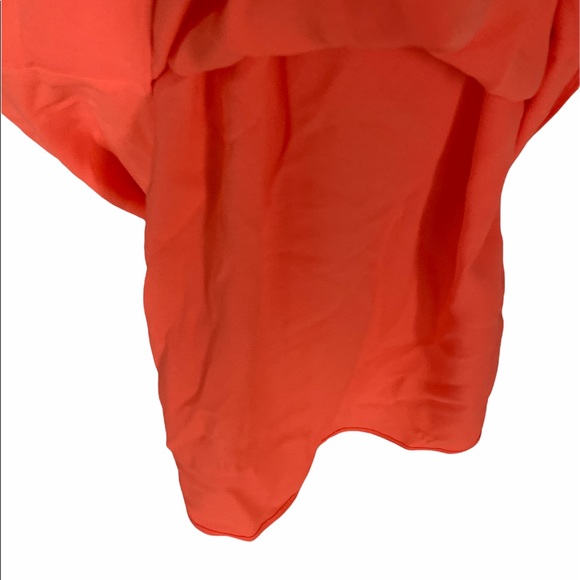 Shoshanna Katrina Blouson Flutter Ruffle Dress - Coral Orange - 4 - Picture 11 of 15
